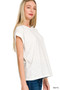 Zenana Slub Cuffed Sleeve Tee