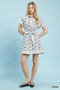 Umgee Border Print Belted Shirt Dress