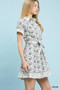 Umgee Border Print Belted Shirt Dress