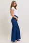 Judy Blue High-Waisted Retro Wide Jeans with Patch Pkts & Twisted Seams