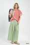 Umgee Vertical Stripe Wide Leg Pants