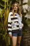 BiBi Patchwork Striped Round Neck Sweatshirt