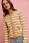SO ME Stripe Long Sleeves Button Sweater Cardigan