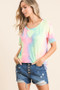 BiBi Tie Dye French Terry Print Top