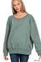 Zenana Fleece Boat Neck Sweatshirt
