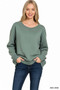 Zenana Fleece Boat Neck Sweatshirt