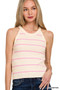 Zenana Stripe Sweater Tank Top