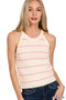 Zenana Stripe Sweater Tank Top