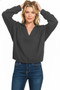 Zenana French Terry Collared Exposed Seam Sweatshirt
