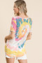 BiBi Circular Tie Dye Print V Neck Top