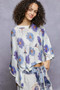 POL Floral Round Neck Rolling Edge Sweater