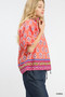 Umgee Boho Border Print Peasant Top