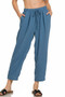 Zenana Woven Crepe Elastic Band Waist Pants