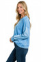 Zenana French Terry Acid Wash Boat Neck Sweatshirt