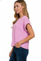 Zenana Short Sleeve Crew Neck Sweater