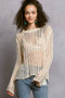 POL Openwork Round Neck Knit Cover Up