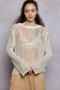 POL Openwork Round Neck Knit Cover Up