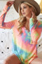 BiBi Tie Dye V-neck Terry Knit Top With Sequins