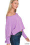 Zenana French Terry Boatneck Crop Top