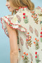 Umgee Block Floral Print Top