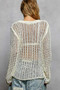 POL Openwork Round Neck Knit Cover Up