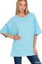 Zenana Cotton Short Sleeve Oversized Tunic Tee
