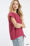 Umgee Linen Scalloped Round Neck Top