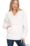 Zenana Half Zip Fleece Sweatshirt with kangaroo Pocket