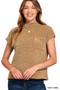 Zenana Chenille Waffle Short Sleeve Sweater