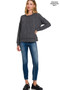 Zenana Brushed Hacci Drop Shoulder Sweater