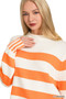 Zenana Ribbed Striped Mock Neck Sweater