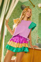 BiBi Mardigras Theme Frayed Edge Ruffled Top