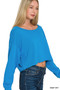 Zenana French Terry Boatneck Crop Top