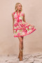 BiBi Floral Woven Contrast Edge Tiered Ruffle Mini Dress