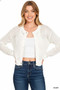 Zenana Button Down Lightweight Crochet Cardigan Sweater