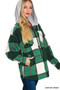 Zenana Plaid Drawstring Hooded Fleece Shacket