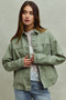 SO ME Vintage Washed Button Twill Shacket