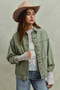 SO ME Vintage Washed Button Twill Shacket