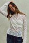 SO ME Lace Long Sleeve 3d Effect Floral Layering Top