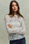 SO ME Lace Long Sleeve 3d Effect Floral Layering Top