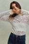 SO ME Lace Long Sleeve 3d Effect Floral Layering Top