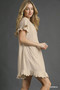 Umgee Linen Ruffle Hem Babydoll Dress