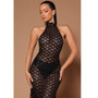 Women Fashion Sexy Low Back Nightclub Party Dress Beaded Sequin See-Through Dress