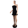 Women'S Fashion Strapless Bodycon Feather Sequin Nightclub Party Dress