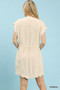 Umgee Linen Blend Scallop Hem Mini Dress