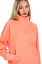 Zenana Half Zip Fleece Sweatshirt with kangaroo Pocket