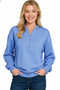 Zenana Scuba Half Zip Drop Shoulder Sweatshirt
