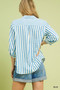 Umgee Striped Collared Neck Blouse