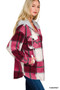 Zenana Plaid Drawstring Hooded Fleece Shacket