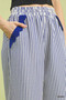 Umgee Stripe Scallop Hem Wide Leg Pants